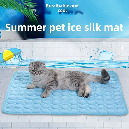 Tapis rafraîchissant pour chien & chat – Soie glacée respirante, lavable, spécial été