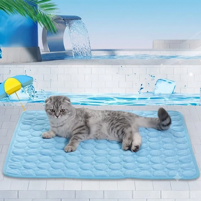 Tapis rafraîchissant pour chien & chat – Soie glacée respirante, lavable, spécial été