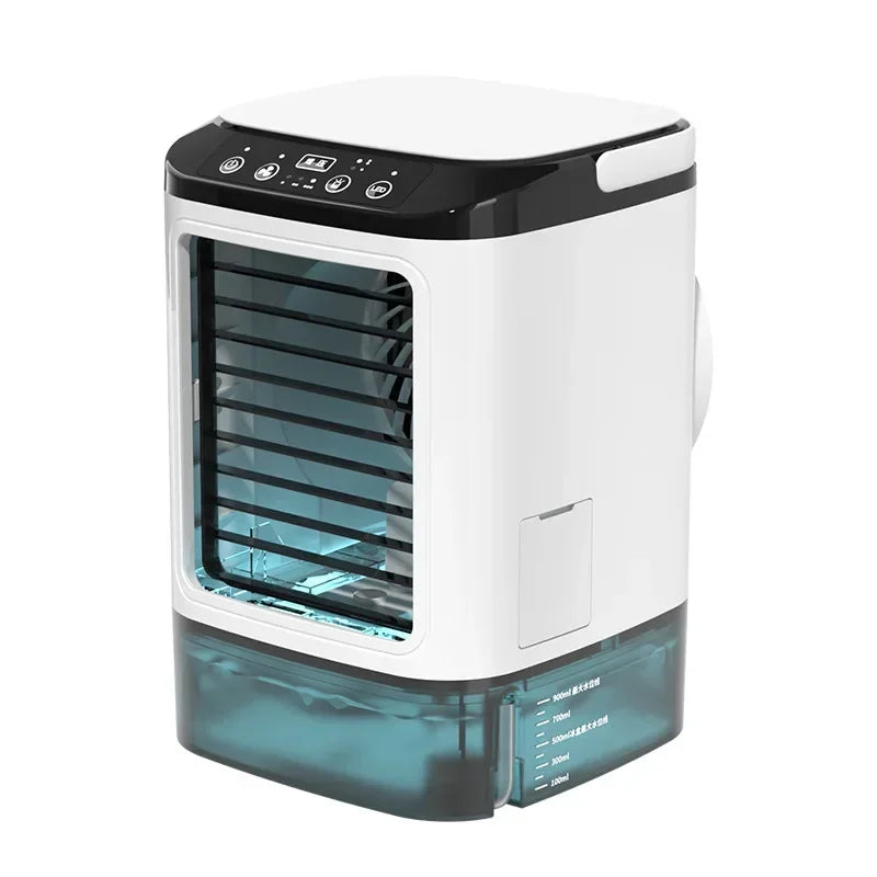 Mini climatiseur de bureau 3‑en‑1 – Brumisateur silencieux avec veilleuse LED