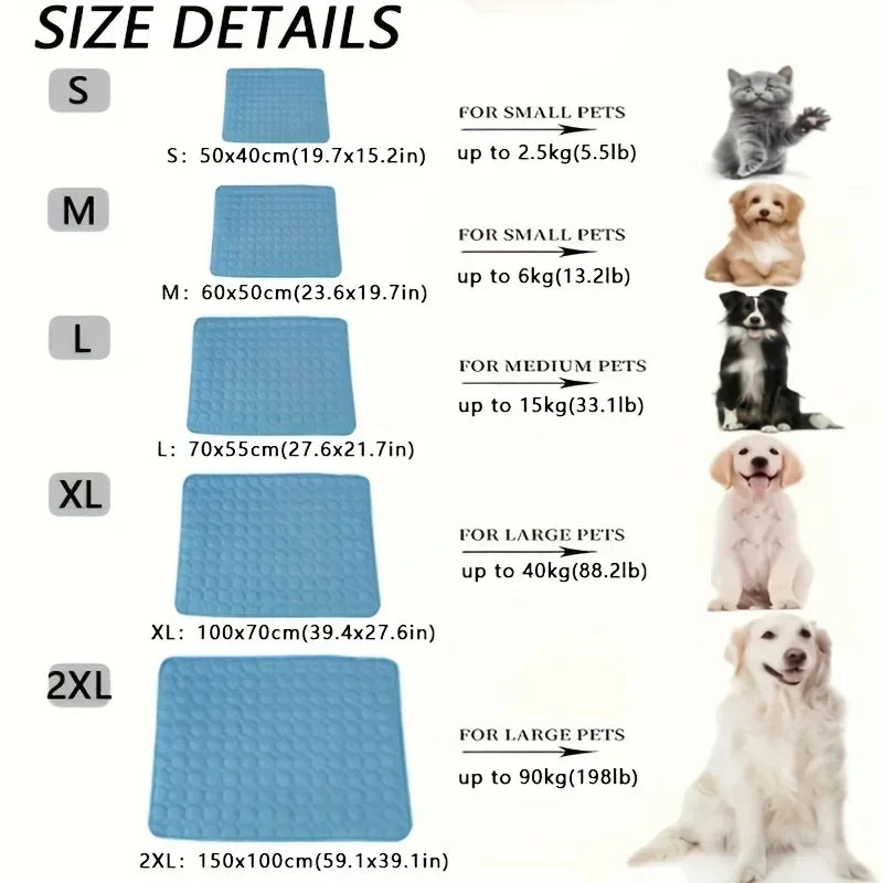 Tapis rafraîchissant pour chien & chat – Soie glacée respirante, lavable, spécial été