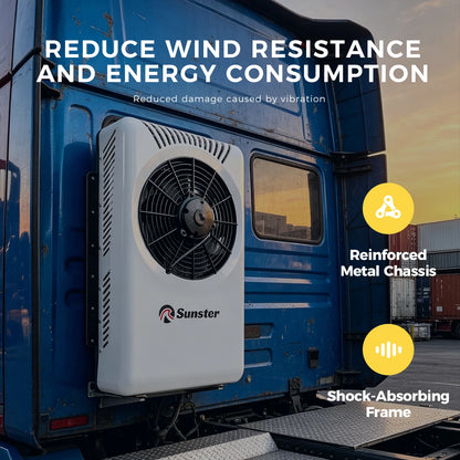 Climatiseur split 12V/24V pour camion & van – Silencieux 35 dB, fonctionne moteur éteint