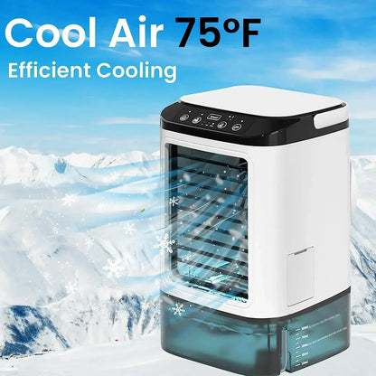 Mini climatiseur de bureau 3‑en‑1 – Brumisateur silencieux avec veilleuse LED