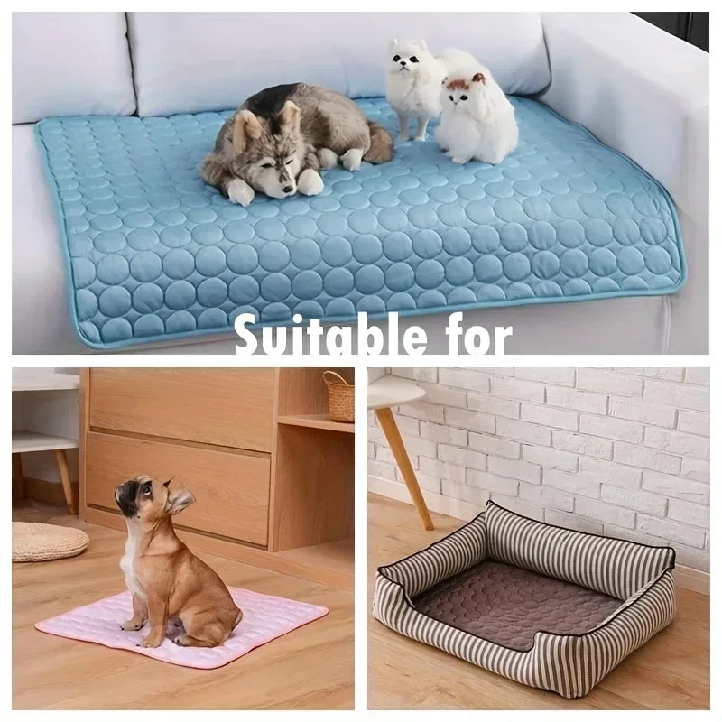 Tapis rafraîchissant pour chien & chat – Soie glacée respirante, lavable, spécial été
