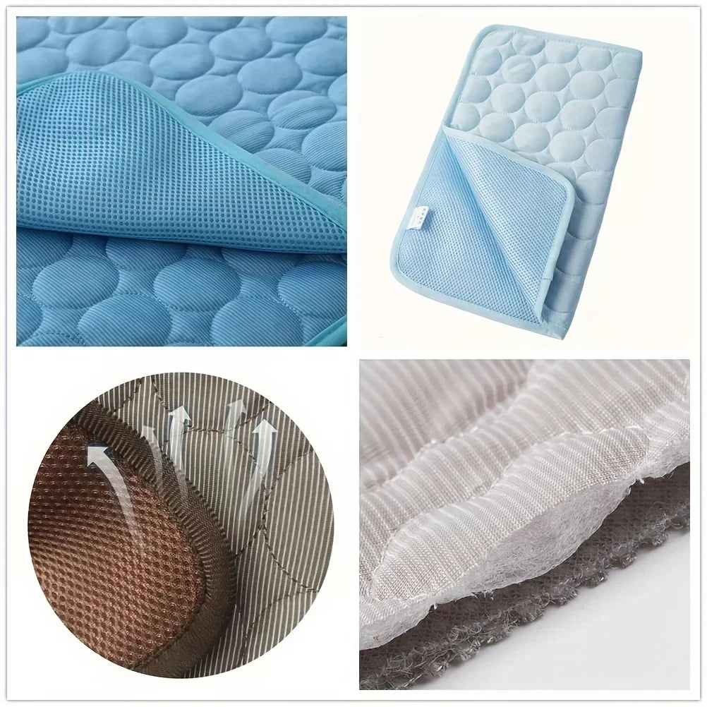 Tapis rafraîchissant pour chien & chat – Soie glacée respirante, lavable, spécial été